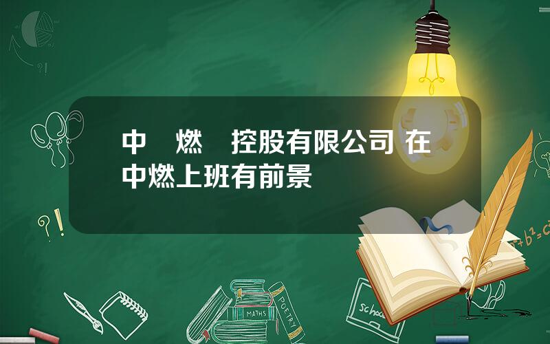中國燃氣控股有限公司 在中燃上班有前景嗎